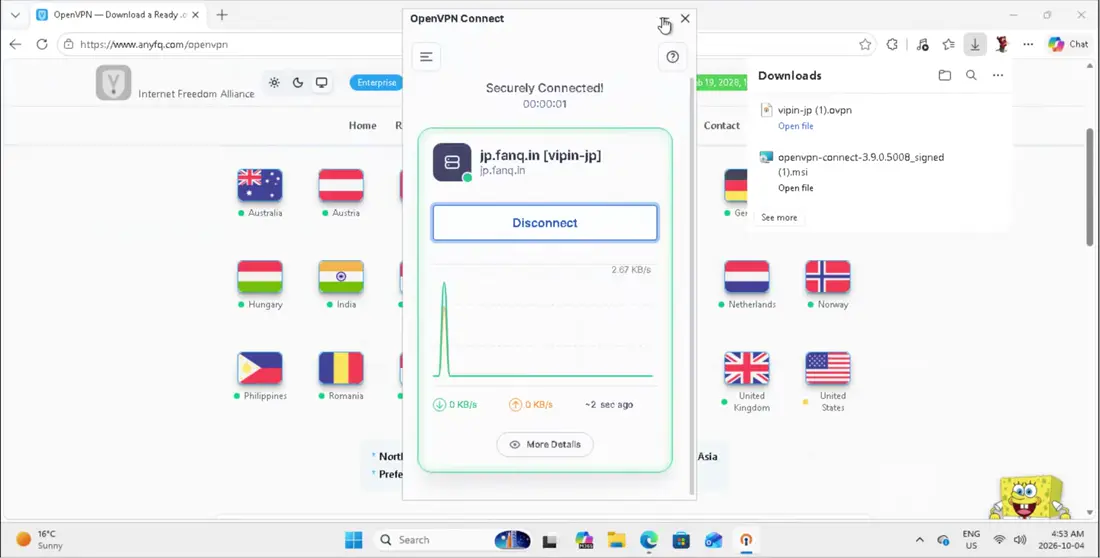 Once it shows Connected, you are ready to go.